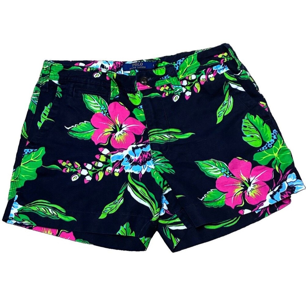 Polo Ralph Lauren Women’s Navy Tropical Shorts Size 2